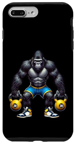 Hülle für iPhone 7 Plus/8 Plus Gorilla Lifting Kettlebells Gewichtheben Fitness Gym von Exercise with Gorilla