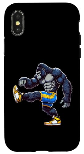 Hülle für iPhone X/XS Gorilla Fitness-Studio Fitness Workout Training Sport Liebhaber von Exercise with Gorilla