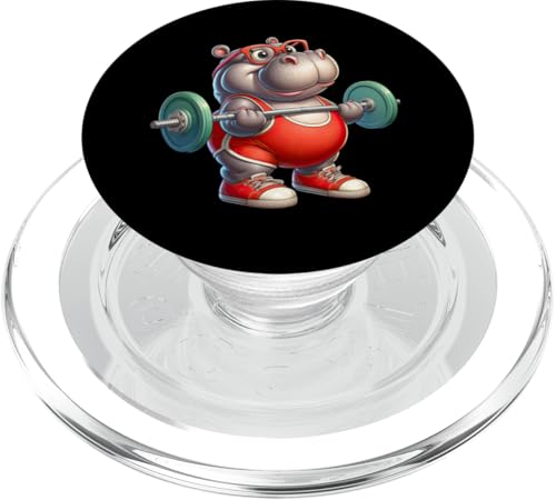 Hippo Gewichtheber-Trainer Gym Fitness Workout Training PopSockets PopGrip für MagSafe von Exercise with Hippo