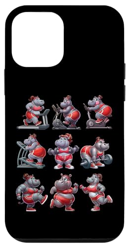 Hülle für iPhone 12 mini Hippo Fitness Collection Gym Workout Gewichtheben Sport von Exercise with Hippo