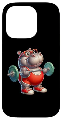 Hülle für iPhone 14 Pro Hippo Gewichtheber-Trainer Gym Fitness Workout Training von Exercise with Hippo