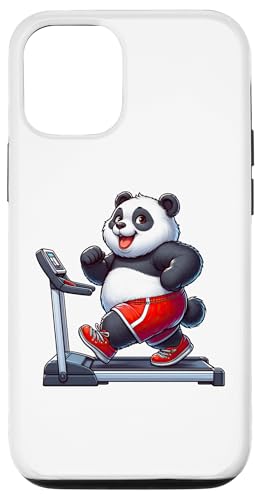 Hülle für iPhone 13 Panda auf Laufband Gym Fitness Workout Training Sport von Exercise with Panda