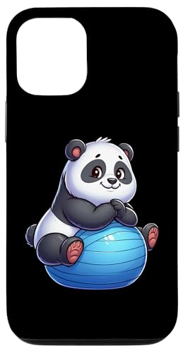 Hülle für iPhone 14 Panda auf Gymnastikball Trainer Gym Fitness Workout von Exercise with Panda