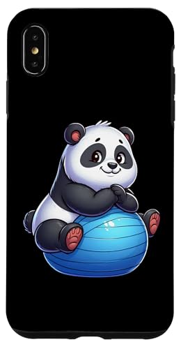 Hülle für iPhone XS Max Panda auf Gymnastikball Trainer Gym Fitness Workout von Exercise with Panda