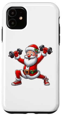 Hülle für iPhone 11 Lustige Weihnachtsmann-Hanteln, Gewichtheben, Fitnessstudio, Weihnachten, Fitness von Exercise with Santa