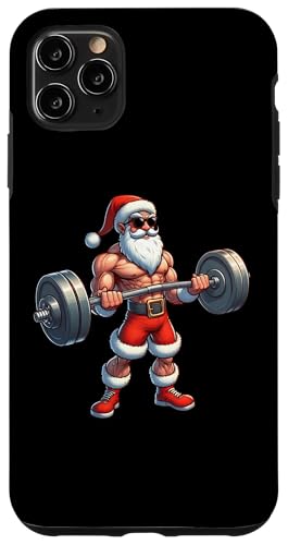 Hülle für iPhone 11 Pro Max Weihnachtsmann Gewichtheben Gym Training Fitness Bodybuilding Weihnachten von Exercise with Santa