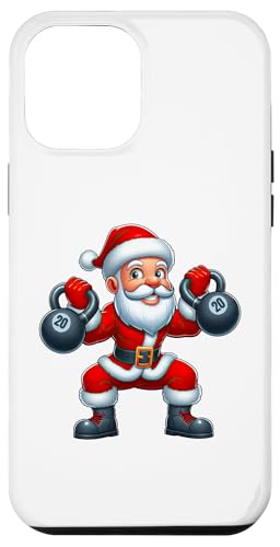 Hülle für iPhone 12 Pro Max Santa Lifting Kettlebells Gewichtheben Fitness Gym Weihnachten von Exercise with Santa