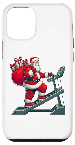 Hülle für iPhone 13 Weihnachtsmann auf Treppensteiger, Fitnessstudio, Fitness, Workout, Weihnachten, Weihnachten von Exercise with Santa