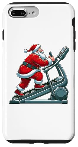 Hülle für iPhone 7 Plus/8 Plus Weihnachtsmann auf Treppensteiger, Fitnessstudio, Fitness, Workout, Weihnachten, Weihnachten von Exercise with Santa