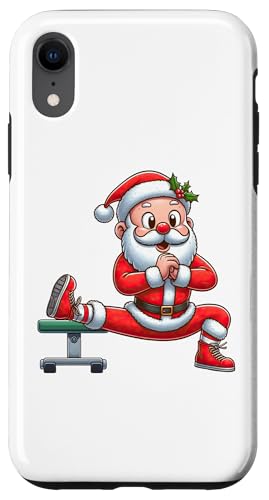 Hülle für iPhone XR Weihnachtsmann Training Gym Fitness Workout Weihnachten von Exercise with Santa