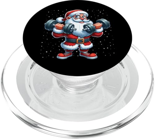 Santa Gewichtheben Gym Training Fitness Weihnachten Sport PopSockets PopGrip für MagSafe von Exercise with Santa