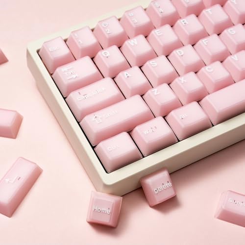 Tastenkappen Der Jade Serie, Minimalistische Double-Shot ABS Cherry Profile Keycap für Mechanische Tastaturen(Pink) von ExotiCore