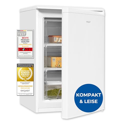 Exquisit Gefrierschrank, 4-Sterne-Gefrieren, Gefrierschrank klein, 86 Liter, Tiefkühlschrank, 55cm breit, kompakt, GS80-030E weiss von Exquisit