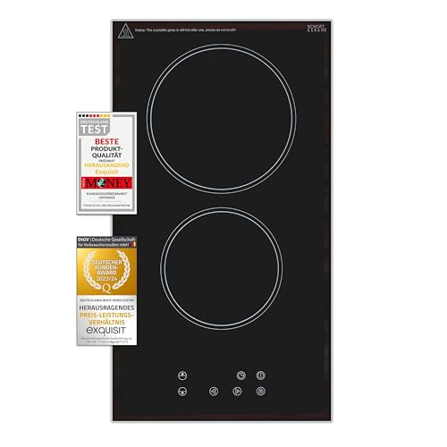 Exquisit Kochfeld EKC301-R-020 | Glaskeramik | Touch Control | Timer | Kindersicherung | Rahmenlos | 2 Kochstellen | 3000 W Exquisit Kochfeld EKC301-R-020 | Glaskeramik | Touch Control | Timer | Kindersicherung | Rahmenlos | 2 Kochstellen | 3000 W von Exquisit