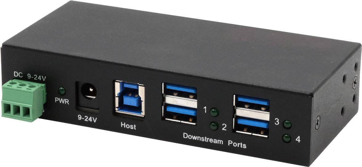 EXSYS EX-11244HMS Schnittstellen-Hub USB 3.2 Gen 1 (3.1 Gen 1) Type-B 5000 Mbit/s Schwarz (EX-11244HMS) von Exsys