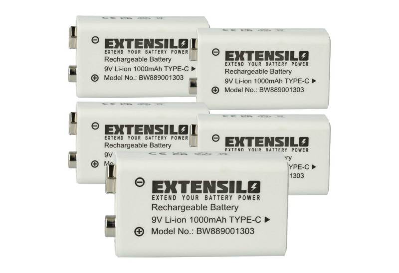 Extensilo für Fernbedienung / Alarmsystem / Controller / Messgerät (1 Ah, 9 V, Akku Li-Ion 1000 mAh von Extensilo