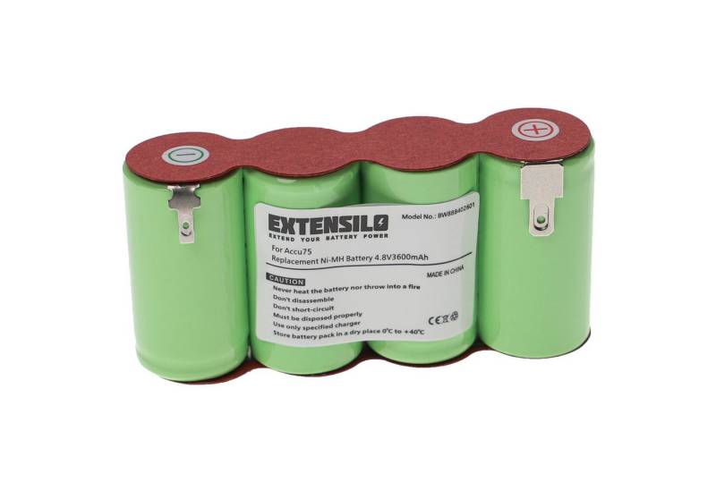 Extensilo passend für Gardena Accu75 (8818-20) Heckenschere / Rasenschere / Akku Akku NiMH 3600 mAh von Extensilo