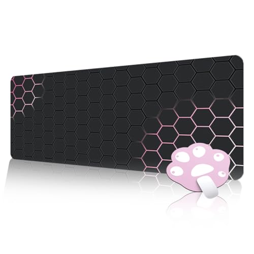 FAIRYGATE Mousepad XXL Deskmat Mauspad XXL Mauspad Gaming schwarz Gaming Mauspad XXL Schwarz Großes Mousepad rutschfeste Schreibtischunterlage für Gaming und Büro ransenfreie Ränder B6002-M von FAIRYGATE