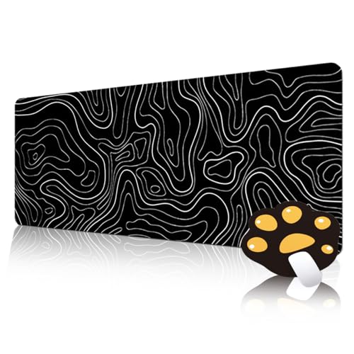 FAIRYGATE Schreibtisch Matte Schreibtischunterlage Gaming Mauspad Schwarz 900 x 400 x 3 MM XXL Mousepad Tischunterlage Large Size Wasserdichtes Gewebe für Arbeit Büro Zuhause B5701-L von FAIRYGATE