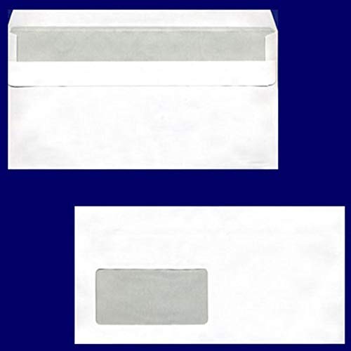 50 Stk. Briefumschlag DL-C5/6 220x110mm, 75gr. SK MF, weiß/Format: Dinlang C5/6 Verschluss: Selbstklebend MIT Fenster von FALAMBI