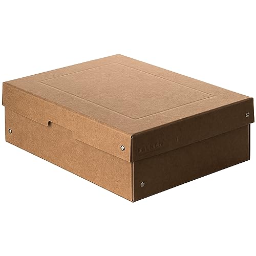 Original Falken PureBox Nature. Made in Germany. 100 mm hoch DIN A4. Aufbewahrungsbox mit Deckel aus stabilem Karton Vegan Geschenkbox Transportbox Schachtel Allzweckbox von FALKEN