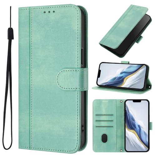 FANFO Hülle für Samsung Galaxy A54 5G, Stoßfest und Kratzfest, Premium PU Leder Klapphülle mit Standfunktion, Handyhülle im Brieftaschen Stil.-Light Green FANFO Hülle für Samsung Galaxy A54 5G, Stoßfest und Kratzfest, Premium PU Leder Klapphülle mit Standfunktion, Handyhülle im Brieftaschen Stil.-Light Green von FANFO
