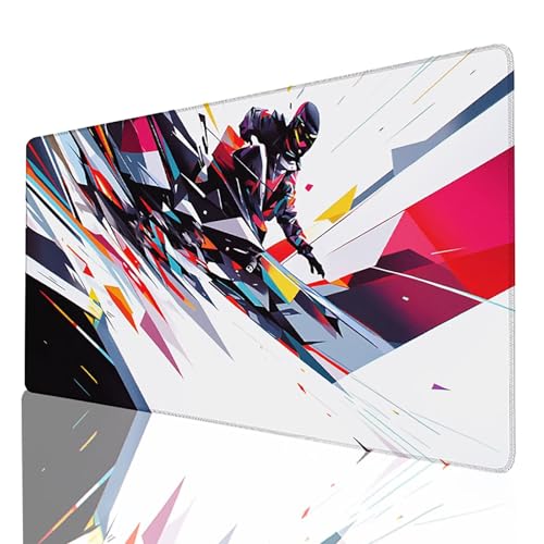 Farbe Mauspad Groß, Gaming Mousepad XXL 500 x 250mm, Schreibtischunterlage Abstrakt Mausepad mit vernähten Kanten, Wasserdicht Rutschfeste Unterseite Kautschuk Desk mat Gaming Zubehör, Geschenk 13-9-7 von FANLIGZU