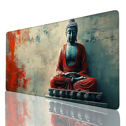 Gaming Mauspad XXL 600 x 300 mm, Schreibtischunterlage Rot Mousepad Es war, Desk mat mit vernähten Kanten, rutschfeste Gummibasis Mouse pad für PC Laptop Gaming Zubehör, Geschenk für Männer 2Y-1-7 von FANLIGZU