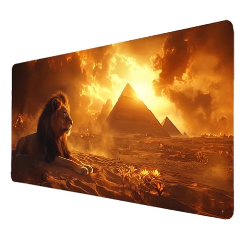 Gaming Mauspad xxl Gelb Mousepad 700 x 300 x 3mm, Pyramide Schreibtischunterlage Groß mit Vernähte Kanten WassXerdicht Anti-Rutsch, Gaming Zubehör Verbessert Präzision und Geschwindigkeit, für PC 4581 von FANLIGZU