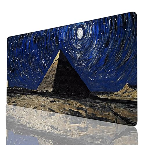 Gaming MauspadxXL 800x300x3mm,Schreibtischunterlage Blau Mousepad Sternenhimmel,Desk mat mit vernähten Kanten, Rutschfeste Gummibasis Mouse pad für PC Laptop Gaming Zubehör, Geschenk für Männer 4K-4-0 von FANLIGZU