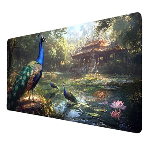 Mauspad 700 x 300 x 3mm, Rosa Mousepad Gaming WassXerdicht Anti-Rutsch mit Vernähte Kanten, Desk Mat Blume Mouse Pad Pc Zubehör Gaming, Großes Mauspad Gaming Zubehör für Schreibtischdekoration 5966 von FANLIGZU