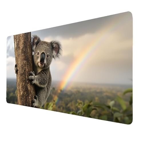 Mauspad 700x300x3mm, Grau Mousepad Gaming WassXerdicht Anti-Rutsch mit Vernähte Kanten, Desk Mat Faultier Mouse Pad Pc Zubehör Gaming, Großes Mauspad Gaming Zubehör für Schreibtischdekoration 6902 von FANLIGZU