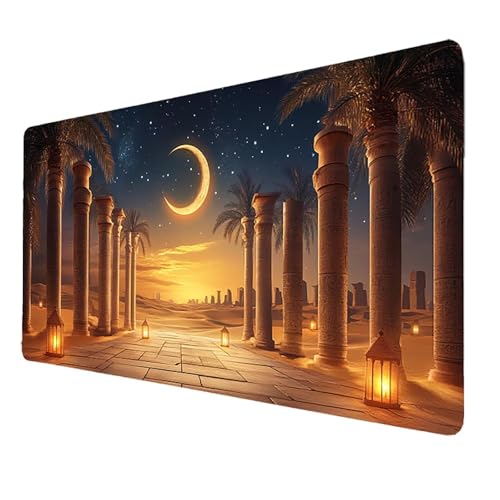 XXL Mauspad Schwarz Gaming Mauspad Groß 500x250x3mm Verbessert Präzision und Geschwindigkeit, Mausmatte mit Vernähte Kanten, Sternenhimmel Mauspads, rutschfeste Desk Mat, für PC Laptop Geschenke 5911 von FANLIGZU