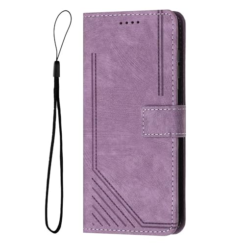 FANYUAN Handyhülle für Samsung Galaxy M35 5G Hülle, Mit Kartenfach und Standfunktion, Premium Leder Flip Cover Brieftasche Case, Schutzhülle für Samsung Galaxy M35 5G.(Lila) von FANYUAN