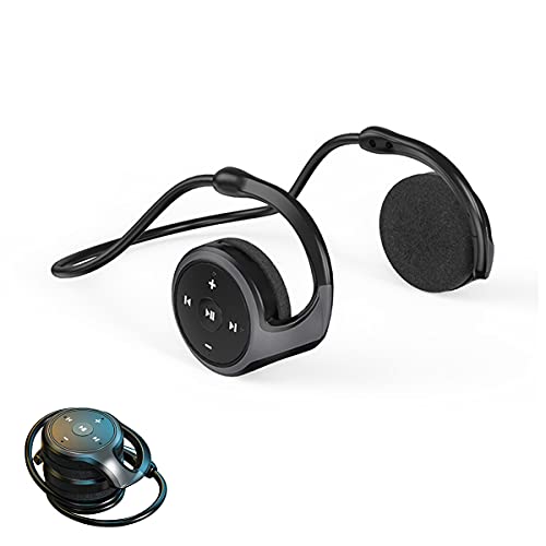 Kabellos Sport Kopfhörer Bluetooth, Faltbares Leichtes Wireless Headset, Unterstützt Speicherkarte, Ergonomischer HiFi-Stereo On-Ear Kopfhörer Wireless Ohrhörer für Laufen Radfahren Fitness Black von FAOONNMY