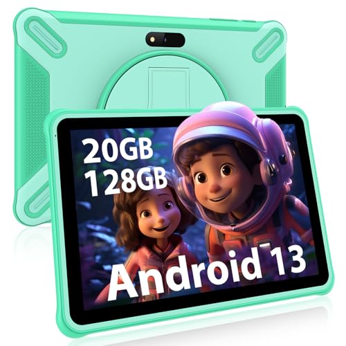 FASTWD Tablet Kinder Android 14 Tablet 10 Zoll Tablet 36GB RAM +128 GB ROM (Erweiterbar SD),1280 * 800 IPS Display,5G WiFi,Bluetooth 5.0,Spiele, Kindersicherung,Bildung Tablet(Grüner) von FASTWD