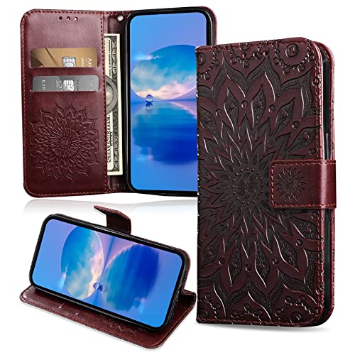 FCAXTIC Hülle Kompatibel mit Huawei Honor X8A, Magnet PU Leder Tasche Flip Schutzhülle, Brieftasche Klappbar Hülle für Huawei Honor X8A, Braun von FCAXTIC