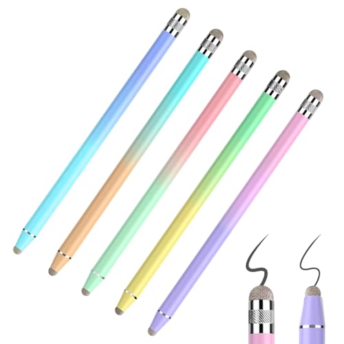 5 Stück Touch Pen, Stift Für Tablet, Touchscreen Stift, Touchpen Für Alle Tablets, 2-In-1 Tablet Stift Mit 6.4mm/4.5mm Faser Spitzen, Kompatibel Mit Ipad, Android, Tablets Und Alle Touchscreens von FDJZXW