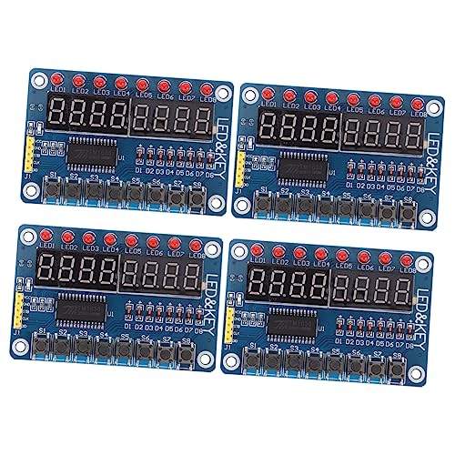 FELTECHELECTR 4 Stück 8 8-Bit-LED-Digitalröhre Mikrocontroller-Anzeigemodul Anzeigemodul für Mikrocontroller LED Anzeigemodul -Tasten Anzeigemodul Digitale röhre 8 Tasten LED-Anzeigemodul PCB von FELTECHELECTR