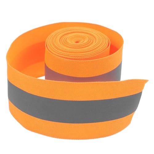 FELTECHELECTR Reflektierendes Gurtband Reflektorband Reflektierender Sicherheitsstreifen Reflektierendes Material Warnweste Reflektierende Flecken Reflexstreifen Für Bekleidung Polyester Orange von FELTECHELECTR