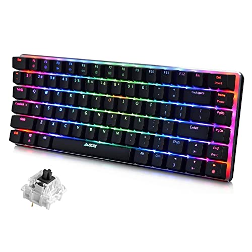 FELiCON AK33 USB-Kabelgebundene Mechanische Gaming-Tastatur, 80% Black Switch Keyboard mit 19 RGB-Chroma-LED-Hintergrundbeleuchtung, 82 Tasten Anti-Ghosting-Metallpanel für PC, Mac und Laptop-Schwarz von FELiCON