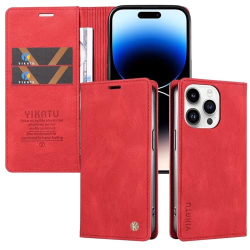 FERLAN Handyhülle für Oppo F17 Pro/Reno4 Lite/A93 4G/Reno4F Hülle Wallet Premium Leder Klappbar für Oppo F17 Pro/A93 4G/Reno4F Flip Case Magnet Kartenfach Standfunktion Tasche Schutzhülle,rot von FERLAN