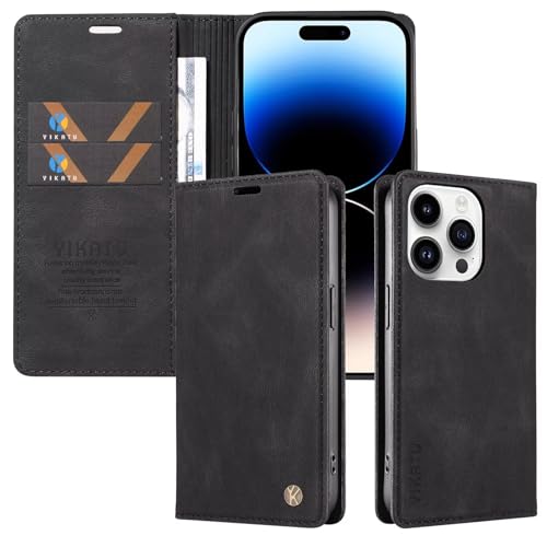 FERLAN Handyhülle für iPhone XS/iPhone X Hülle Wallet Premium Leder Klappbar für iPhone XS/iPhone X Flip Case Magnet Kartenfach Standfunktion Tasche Schutzhülle,Schwarz von FERLAN