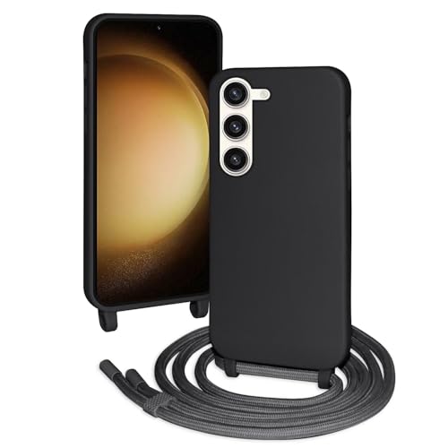 FERLAN Silikon Handykette für Samsung Galaxy A35 5G Hülle mit Band,Stylische Verstellbarer Halskette Handyhülle,Necklace Hülle mit Band,Handyhülle für zum Umhängen,Schwarz von FERLAN