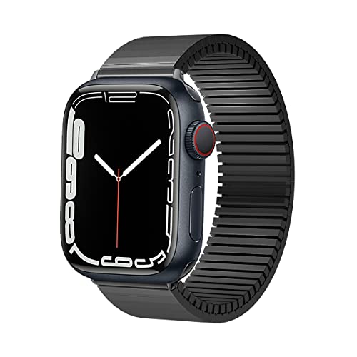 Kompatibel mit Apple Watch Series 9 Edelstahl-Erweiterungsarmband, 42 mm, 44 mm, 45 mm, dehnbares, elastisches Sport-Metallarmband für Apple Watch 8, 7, 6, 5, 4, SE, 38 mm, 40 mm, 41 mm, Armband (42 von FERNBE