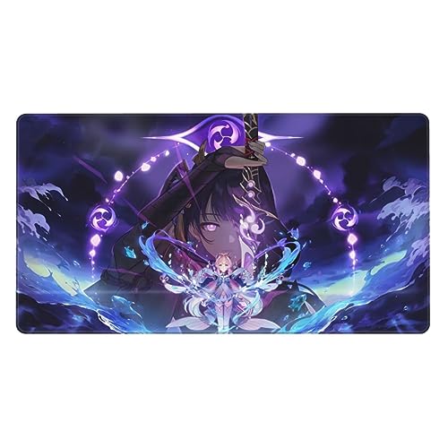 Genshin Impact Anime-Mauspad, großes Gaming-Mauspad, schöne Bilder, komfortables Spielerlebnis, gute Materialien, dickere Gummiunterseite, glatte Oberfläche, genähte Kanten (39,9 x 74,9 cm) (D) von FEYADO