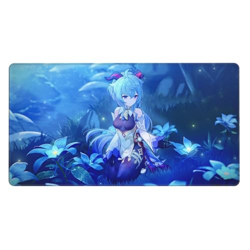 Genshin Impact Anime-Mauspad, großes Gaming-Mauspad, schöne Bilder, komfortables Spielerlebnis, gute Materialien, dickere Gummiunterseite, glatte Oberfläche, genähte Kanten (39,9 x 74,9 cm) (E) von FEYADO