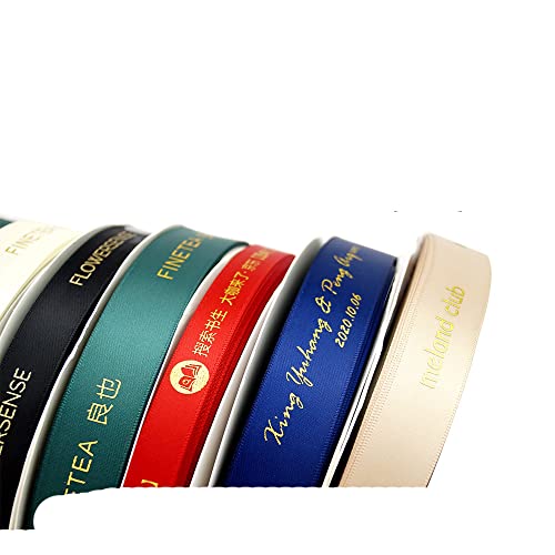 Handwerk Geschenke Verpackungsband, Ballonsband, 10-32 mm Heißprägefolie mit individuellem Logo, bedrucktes Satin-Polyesterband for Geschenkverpackungen und Verpackungen, 100 Yard/Los(Ivory,19mmx100Y) von FFENFRYOU