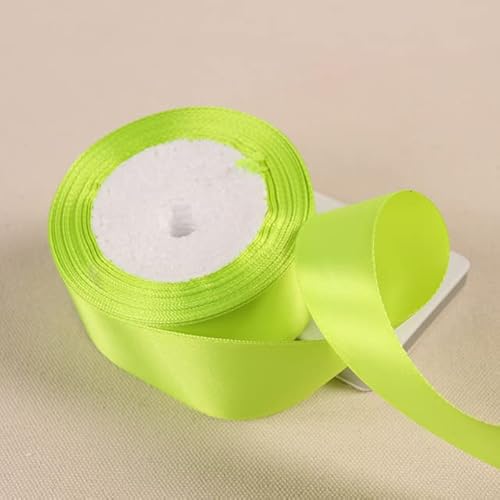 Handwerk Geschenke Verpackungsband, Ballonsband, 25 Yards 6 10 15 20 25 40 50 mm Satinband Bänder for Party Hochzeit Dekoration handgemachte Rose Schmetterling Haarspange Geschenke Band(Green,40mmSati von FFENFRYOU