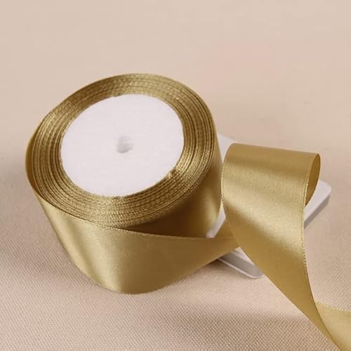 Handwerk Geschenke Verpackungsband, Ballonsband, 25 Yards 6 10 15 20 25 40 50 mm Satinband Bänder for Party Hochzeit Dekoration handgemachte Rose Schmetterling Haarspange Geschenke Band(Bronze,40mmSat von FFENFRYOU